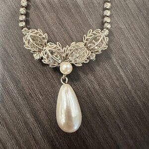 Vintage (Costume) Pearl and Diamond Necklace